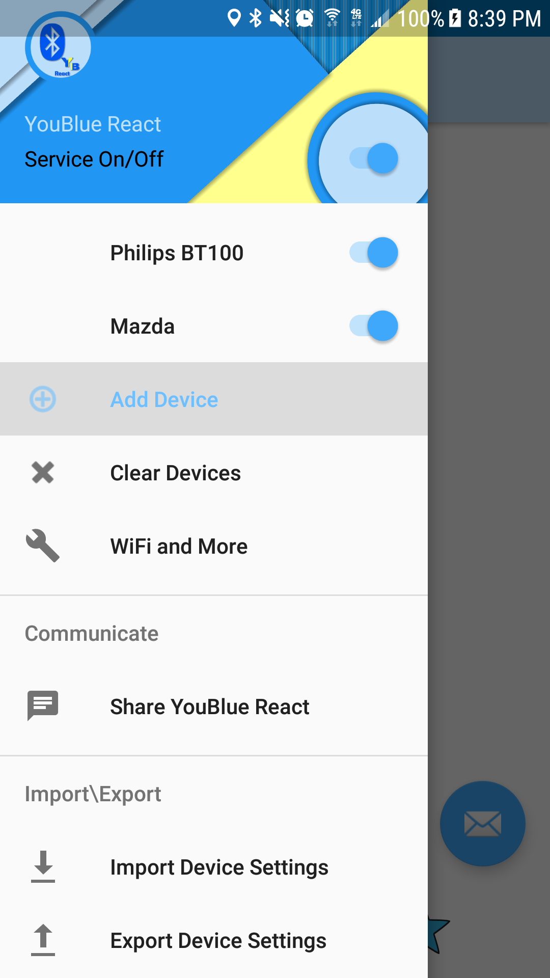 YouBlue React Device Pairing Profiles